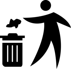 Person Throwing Paper To A Trash Can Line Art Illustration Svg, Free Vectors File